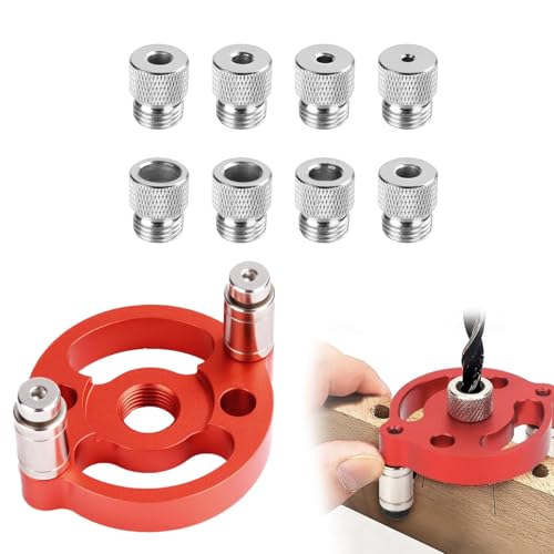 Holzbearbeitungs Bohrhilfe,Bohrhilfe Senkrecht Bohren,Bohrmeister,Bohrschablone,Woodpeckers Tools,Bohrführung,Bohrlocher Mittenfinder Mit 3/4/5/6/7/8/9/10 Mm Bohrbuchsen Für Massivholz,Harthol von AONAYO