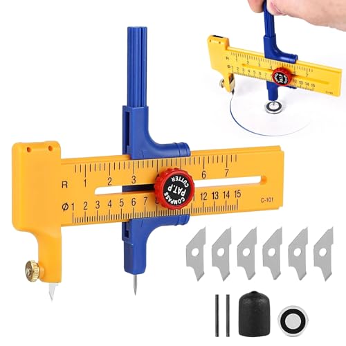 Kreisschneider Papier,1-15cm Circle Cutter,Geeignet FüRkreiszeichner,Kleine Kreise,Kann Zum Schneiden Von Papier,Pappe,Leder Verwendet Werden,Professionelles Zirkelmesser von AONAYO