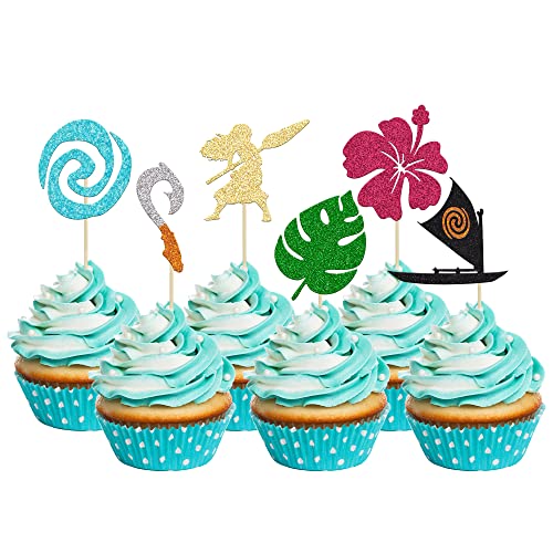 24Pcs Moana Inspired Birthday Cupcake Toppers Glitter Palm Leaf Flower Moana Cupcake Picks Hawaiian Birthday Party Decoration for Tropical Luau Summer Party Baby Shower Wedding 24Pcs Moana Inspired Birthday Cupcake Toppers Glitter Palm Leaf Flower Moana Cupcake Picks Hawaiian Birthday Party Decoration for Tropical Luau Summer Party Baby Shower Wedding von AONELAS