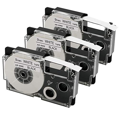 Aonomi Compatible Casio XR-9X2S XR-9X Label Tape Replace for Casio 3/8" 9mm Black on Clear Labeling Tape für Casio KL-120 KL-60 KL60SR KL100 KL750 KL780 KL7000 KL7200 Label Maker, 3-Pack von AONOMI