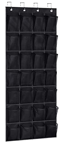 AOODA Schuh-Organizer mit 28 großen Netztaschen zum Aufhängen an der Tür, Schuh-Organizer für Schrank, Sneaker-Halter, Kleiderbügel, Schwarz AOODA Schuh-Organizer mit 28 großen Netztaschen zum Aufhängen an der Tür, Schuh-Organizer für Schrank, Sneaker-Halter, Kleiderbügel, Schwarz von AOODA