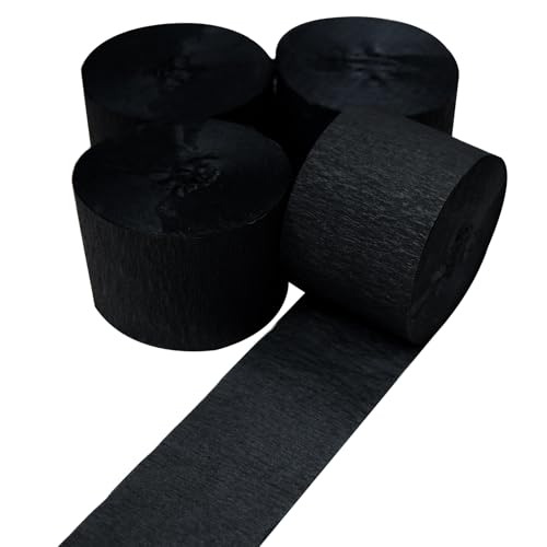AOODOOM Krepppapier Luftschlangen 4 Rollen 100.0 m Schwarz Packung Party Luftschlangen für Geburtstagsdekorationen, Partydekorationen, Hochzeitsdekorationen AOODOOM Krepppapier Luftschlangen 4 Rollen 100.0 m Schwarz Packung Party Luftschlangen für Geburtstagsdekorationen, Partydekorationen, Hochzeitsdekorationen von AOODOOM