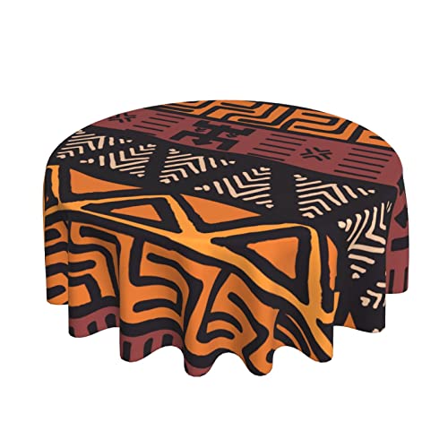 Afrikanisches Schlammtuch Tribal Design Runde Tischdecke | 60 Zoll Durchmesser | Runde Tischabdeckung | Tischdeko | Staubdicht Falten | Buffettisch, Partys, Feiertagsessen Afrikanisches Schlammtuch Tribal Design Runde Tischdecke | 60 Zoll Durchmesser | Runde Tischabdeckung | Tischdeko | Staubdicht Falten | Buffettisch, Partys, Feiertagsessen von AOOEDM
