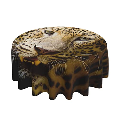 Tier Gepard Runde Tischdecke | 60 Zoll Durchmesser | Runde Tischabdeckung | Tischdeko | Staubdicht Falten | Buffettisch, Partys, Feiertagsessen von AOOEDM