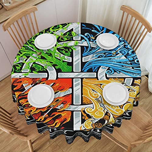 Tischdecke Runde Tischdecken Nordische Wikinger-Symbole für Rundtisch 60 Zoll von AOOEDM