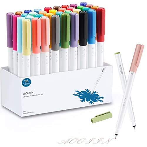 AOOIIN Stifte für Cricut Maker 3/Explore 3/Air 2, Ultimate feine Spitze Stiften 36 Stück 0,4 Tip Markierungsstifte Set Schreibstift Fine Point Pen für Machine AOOIIN Stifte für Cricut Maker 3/Explore 3/Air 2, Ultimate feine Spitze Stiften 36 Stück 0,4 Tip Markierungsstifte Set Schreibstift Fine Point Pen für Machine von AOOIIN