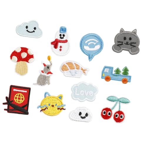 13 Stück Wolken-Stickerei-Flicken mit Cartoon-Katzen, zum Aufbügeln oder Aufnähen für Kleidung 13 Stück Wolken-Stickerei-Flicken mit Cartoon-Katzen, zum Aufbügeln oder Aufnähen für Kleidung von AOOOWER