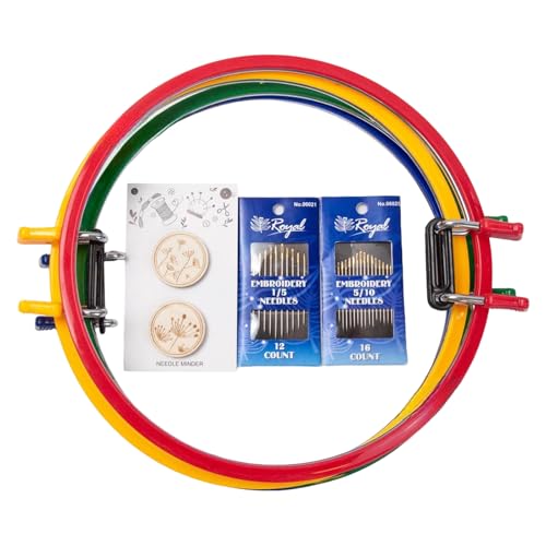 4 x runder Stickrahmen mit Federclip, verstellbarer Nährahmen für Handarbeiten, Nähen und Stickprojekte 4 x runder Stickrahmen mit Federclip, verstellbarer Nährahmen für Handarbeiten, Nähen und Stickprojekte von AOOOWER