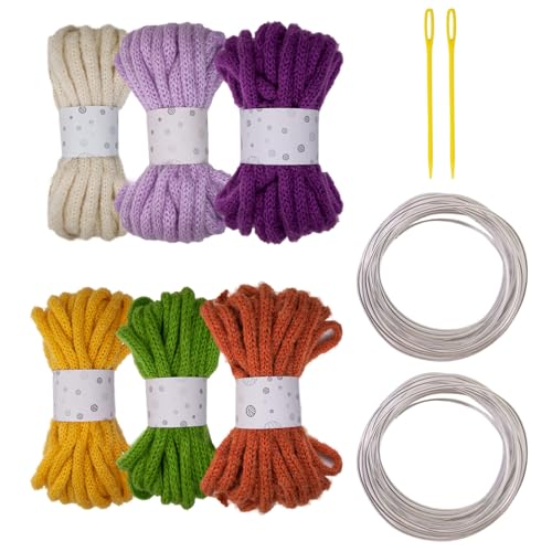 6 Rollen hohle geflochtene Kordel 7 mm 5 m Polyester-Seil, verschiedene Farben, für Kunst, Handwerk, Stricken und Heimdekoration 6 Rollen hohle geflochtene Kordel 7 mm 5 m Polyester-Seil, verschiedene Farben, für Kunst, Handwerk, Stricken und Heimdekoration von AOOOWER