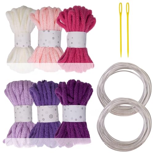 6 Rollen mehrfarbiges, hohles, geflochtenes Seil, 5,4 m lang, 7 mm breit, Polyester-Seil für Kunsthandwerk und Heimdekoration 6 Rollen mehrfarbiges, hohles, geflochtenes Seil, 5,4 m lang, 7 mm breit, Polyester-Seil für Kunsthandwerk und Heimdekoration von AOOOWER