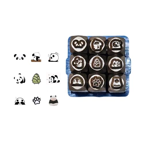 9pcs handgefertigtes Schmuck Carving Tool Panda Serie Metall Stempelwerkzeug Schmuckmeißel Set Steel Textur für Profi 9pcs handgefertigtes Schmuck Carving Tool Panda Serie Metall Stempelwerkzeug Schmuckmeißel Set Steel Textur für Profi von AOOOWER