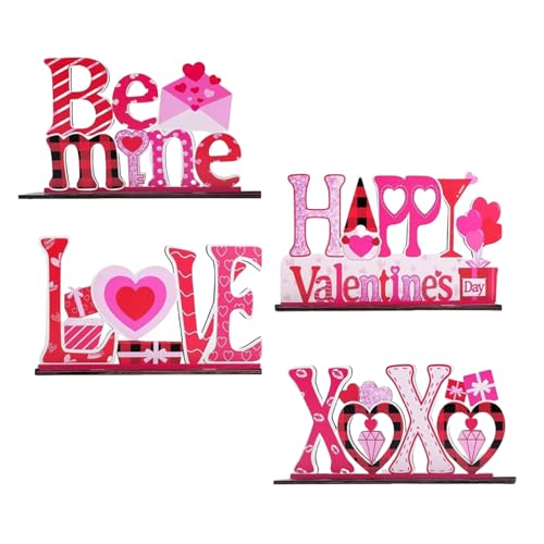 AOOOWER 4 Stück unverwechselbare Holzherz-Dekorationen, Valentinstag-Herz-Ornament für Zuhause, Cafés und Schaufenster, Holz-Party-Dekorationen AOOOWER 4 Stück unverwechselbare Holzherz-Dekorationen, Valentinstag-Herz-Ornament für Zuhause, Cafés und Schaufenster, Holz-Party-Dekorationen von AOOOWER