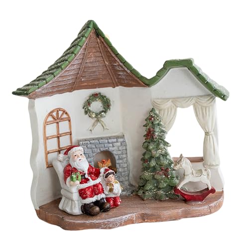 AOOOWER Aufwendiger Weihnachtsbaum/Haus-Display aus Kunstharz, Statue, Festival, Tischdekoration, handbemalt, Ornament, Partyzubehör AOOOWER Aufwendiger Weihnachtsbaum/Haus-Display aus Kunstharz, Statue, Festival, Tischdekoration, handbemalt, Ornament, Partyzubehör von AOOOWER