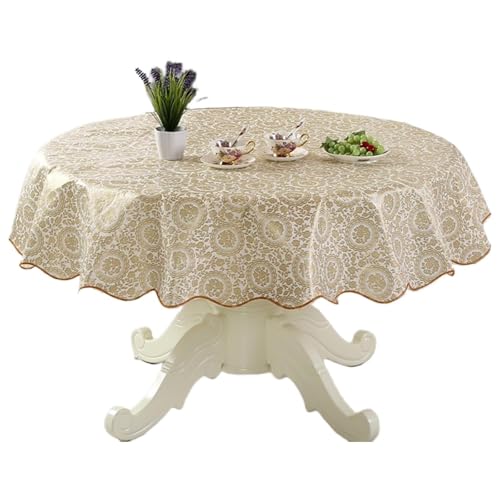 AOOOWER Elegante PVC-Tischdecke, rund, öl- und wasserdicht, für Zuhause und Restaurants AOOOWER Elegante PVC-Tischdecke, rund, öl- und wasserdicht, für Zuhause und Restaurants von AOOOWER