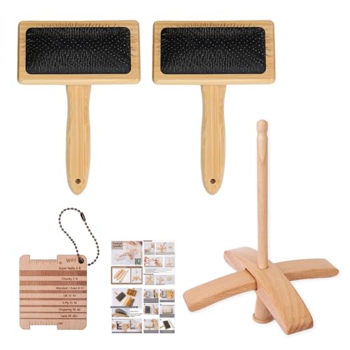 AOOOWER Holzspindel, Handschnitzer, Kreuzform, handgeschnitzt, Garnwickler, Wollkarder, Tropfenspindel zum Häkeln mit Kardierbürsten, kreuzförmige Tropfenwolle AOOOWER Holzspindel, Handschnitzer, Kreuzform, handgeschnitzt, Garnwickler, Wollkarder, Tropfenspindel zum Häkeln mit Kardierbürsten, kreuzförmige Tropfenwolle von AOOOWER