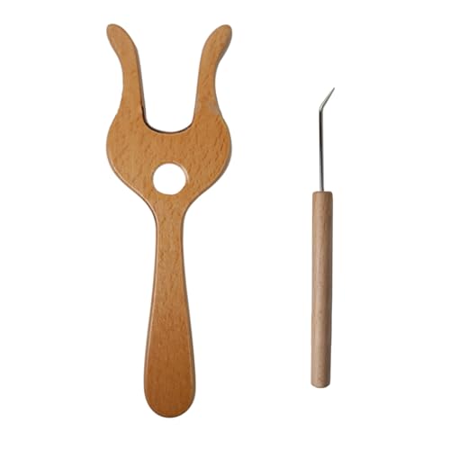 AOOOWER Holzstrickgabel mit gebogener Spitze, ergonomischer Griff für Stricker, Häkeler, Flechten, Stricken, Flechtwerkzeug AOOOWER Holzstrickgabel mit gebogener Spitze, ergonomischer Griff für Stricker, Häkeler, Flechten, Stricken, Flechtwerkzeug von AOOOWER
