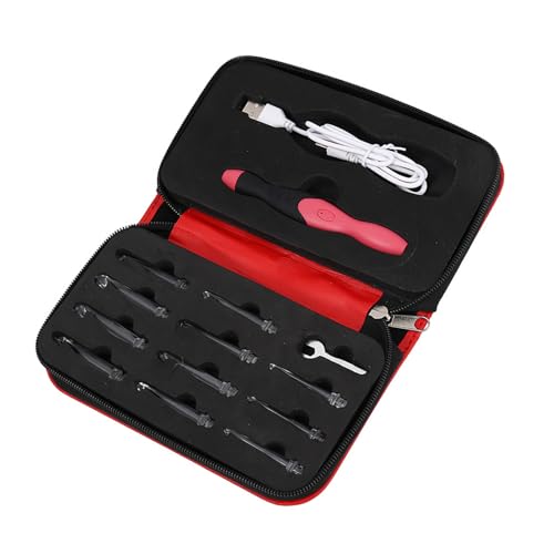 AOOOWER LED-Häkelnadel-Set mit 11 austauschbaren Hakenspitzen, 2,5 mm - 8,0 mm, ergonomisches Häkel- und Strickwerkzeug von AOOOWER