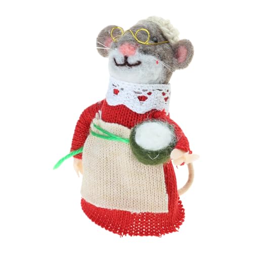 AOOOWER Nadelfilz Modell Weihnachten Cartoon Wolle gefilzt Mäuse Miniaturfigur Puppen für Wohnkultur oder Mottoparty AOOOWER Nadelfilz Modell Weihnachten Cartoon Wolle gefilzt Mäuse Miniaturfigur Puppen für Wohnkultur oder Mottoparty von AOOOWER