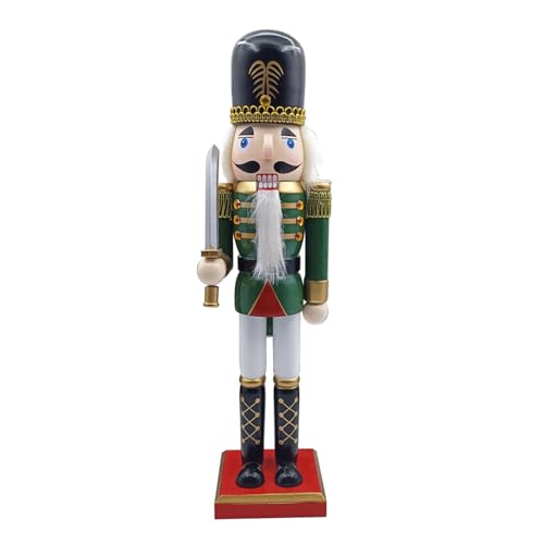 AOOOWER Nussknacker aus Holz, 38 cm, Soldatenstatue, König, Puppe, Weihnachtsdekoration, Innenbereich, Winter, Tischdekoration, Ornament AOOOWER Nussknacker aus Holz, 38 cm, Soldatenstatue, König, Puppe, Weihnachtsdekoration, Innenbereich, Winter, Tischdekoration, Ornament von AOOOWER