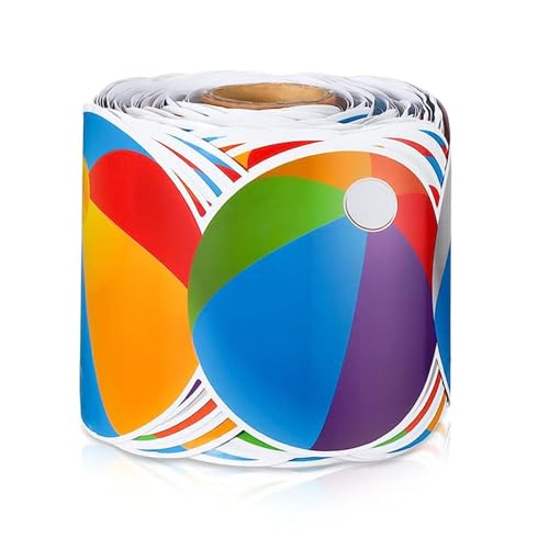 AOOOWER Pinnwand-Bordüre, bunte Strandbälle, Bordüre, Wandaufkleber, für Kreidetafel, Pinnwand, Party-Dekoration AOOOWER Pinnwand-Bordüre, bunte Strandbälle, Bordüre, Wandaufkleber, für Kreidetafel, Pinnwand, Party-Dekoration von AOOOWER