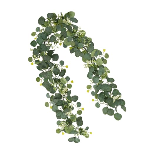 AOOOWER Realistische Eukalyptus-Ranke, 180 cm, mit 60 Blüten, ideal für Party- und Veranstaltungsdekoration, Party- und Event-Dekorationen von AOOOWER