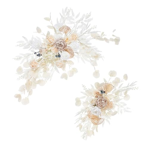 AOOOWER Realistische Seidenblumen-Eingangstür, funktionale Seidenblume, gewölbte Türverzierung für Gäste bei besonderen Anlässen von AOOOWER