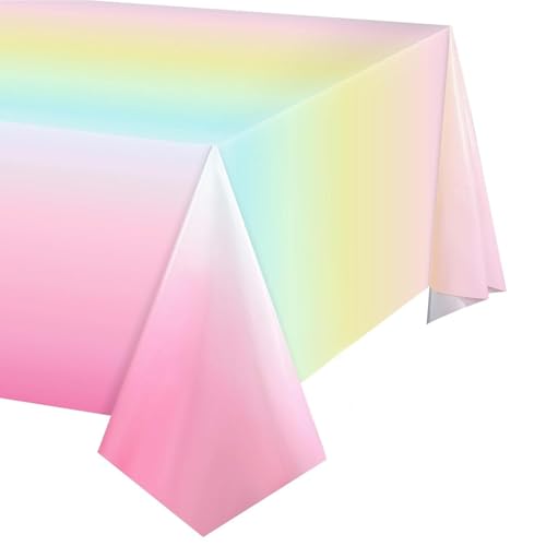 AOOOWER Regenbogen-Tischdecke für Geburtstagspartys, wasserdicht, wiederverwendbar, 137 x 274 cm AOOOWER Regenbogen-Tischdecke für Geburtstagspartys, wasserdicht, wiederverwendbar, 137 x 274 cm von AOOOWER