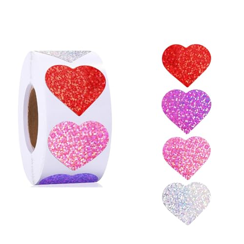 AOOOWER Selbstklebender Aufkleber Valentinstag Aufkleber Deko Etikett Liebe Herz für Frau Herz Etiketten Deko Valentinstag von AOOOWER