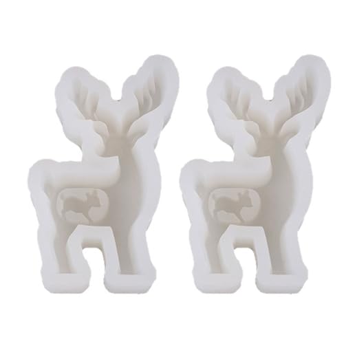 AOOOWER Silikonform mit Rentier-Motiv, 2 Stück, Rentier-Form, Backwerkzeug für Epoxidharz, Seifenherstellung, geformte Herstellung AOOOWER Silikonform mit Rentier-Motiv, 2 Stück, Rentier-Form, Backwerkzeug für Epoxidharz, Seifenherstellung, geformte Herstellung von AOOOWER