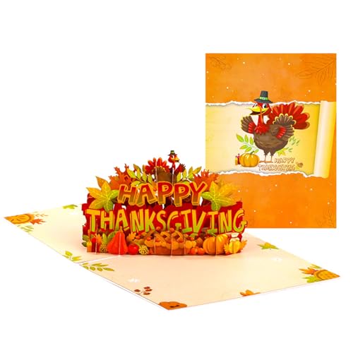 AOOOWER Thanksgiving-3D Grußkarte Herbst Grußkarton Mit Leerem Blatt Für Thanksgiving Thanksgiving Dekor Für Zimmer 3D Grußkarte von AOOOWER