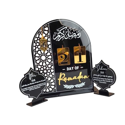 AOOOWER Zarte Acryl-Eid-Dekorationen, Nahöstlicher Stil, Countdown-Display, Ornament, Acryl-Dekorationen für Festivals, stilvoller Ständer AOOOWER Zarte Acryl-Eid-Dekorationen, Nahöstlicher Stil, Countdown-Display, Ornament, Acryl-Dekorationen für Festivals, stilvoller Ständer von AOOOWER