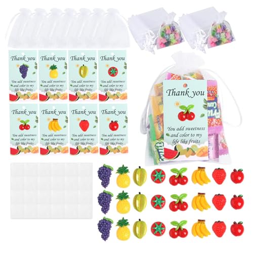 Dankeskarten, Kunstharz, Obst-Set mit Kordelzug, für Lehrer, Wertschätzungskarte, Geburtstag, Erntedankfest, Geschenk, 24 Stück Dankeskarten, Kunstharz, Obst-Set mit Kordelzug, für Lehrer, Wertschätzungskarte, Geburtstag, Erntedankfest, Geschenk, 24 Stück von AOOOWER