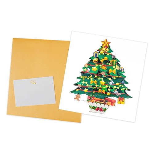 Dekorative 3D-Weihnachtsbaumkarte mit LED-Lichtstreifen, handgefertigte Grußkarte, Tischdekoration für die Feiertage Dekorative 3D-Weihnachtsbaumkarte mit LED-Lichtstreifen, handgefertigte Grußkarte, Tischdekoration für die Feiertage von AOOOWER
