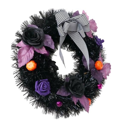 Einzigartige Halloween-Girlanden, Tür-Wandbehang, eleganter Blumenkranz für Maskeraden und Mottopartys, Party-Zubehör Einzigartige Halloween-Girlanden, Tür-Wandbehang, eleganter Blumenkranz für Maskeraden und Mottopartys, Party-Zubehör von AOOOWER