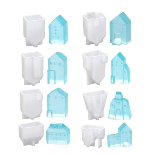 Flexible Silikon-Gießformen für europäisch inspirierte Hausfiguren, 8 Stück Flexible Silikon-Gießformen für europäisch inspirierte Hausfiguren, 8 Stück von AOOOWER
