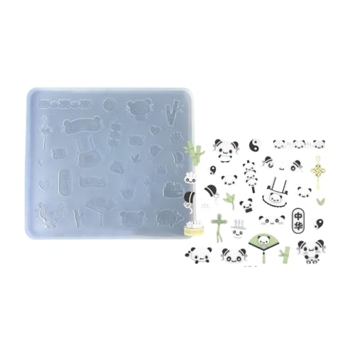 Flexible Silikonformen, Panda-Form, Zubehör, Epoxidharz, Ornament, Anhänger, praktisches Werkzeug zur Schmuckherstellung von AOOOWER