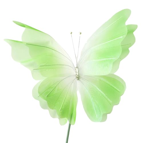 Handgefertigter Gaze-Schmetterling, 3D, künstlicher Schmetterling, Ornament, Wandkunst, Dekoration für Hochzeit, Innen- und Außendekoration Handgefertigter Gaze-Schmetterling, 3D, künstlicher Schmetterling, Ornament, Wandkunst, Dekoration für Hochzeit, Innen- und Außendekoration von AOOOWER
