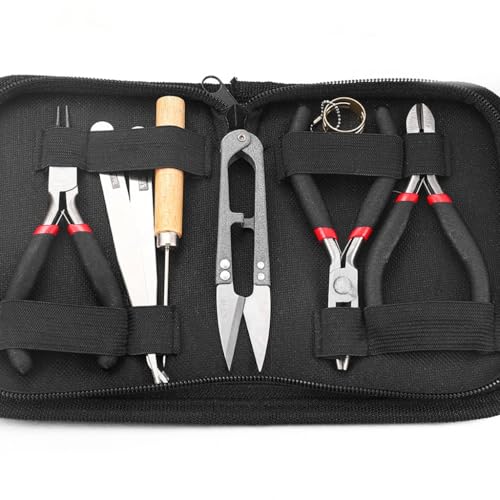 Handgefertigtes Schmuckhersteller-Werkzeug-Set zum Gestalten von Halsketten und Armbändern, unverzichtbares Schmuckwerkzeug-Set für Heimwerker Handgefertigtes Schmuckhersteller-Werkzeug-Set zum Gestalten von Halsketten und Armbändern, unverzichtbares Schmuckwerkzeug-Set für Heimwerker von AOOOWER