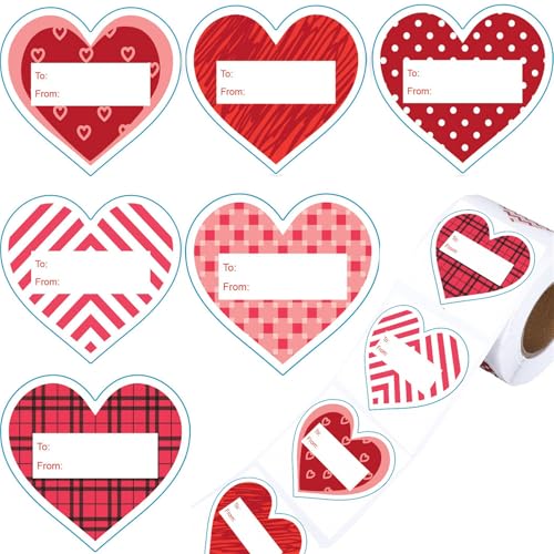 Herz-Aufkleber, 5,1 x 5,8 cm, Valentinstag, Herz-Aufkleber, Verpackungsetiketten für Hochzeit, Jahrestag, Valentinstag, 60 Stück Herz-Aufkleber, 5,1 x 5,8 cm, Valentinstag, Herz-Aufkleber, Verpackungsetiketten für Hochzeit, Jahrestag, Valentinstag, 60 Stück von AOOOWER