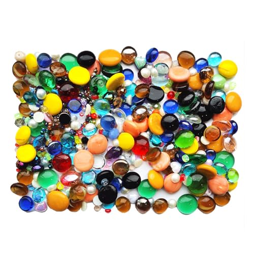Kleine bunte Glasperlen, 2 cm, Marmorsteine mit flachem Boden, für Heimdekoration und zum Basteln, Vasenfüller, 1 kg Kleine bunte Glasperlen, 2 cm, Marmorsteine mit flachem Boden, für Heimdekoration und zum Basteln, Vasenfüller, 1 kg von AOOOWER