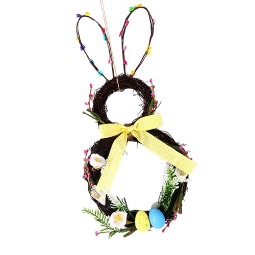Osterhasen Frühlingskranz Blüte Hasen Girlande mit Schleife, künstliche Blumen, Kränze, Haustür-Dekorationen Osterhasen Frühlingskranz Blüte Hasen Girlande mit Schleife, künstliche Blumen, Kränze, Haustür-Dekorationen von AOOOWER