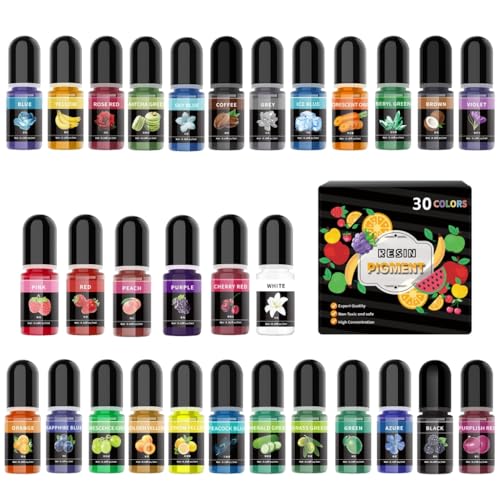 Praktisches Epoxidharz-Pigment-Set, 30 Farben, 5 ml, tragbar für Bastler und Künstler Praktisches Epoxidharz-Pigment-Set, 30 Farben, 5 ml, tragbar für Bastler und Künstler von AOOOWER