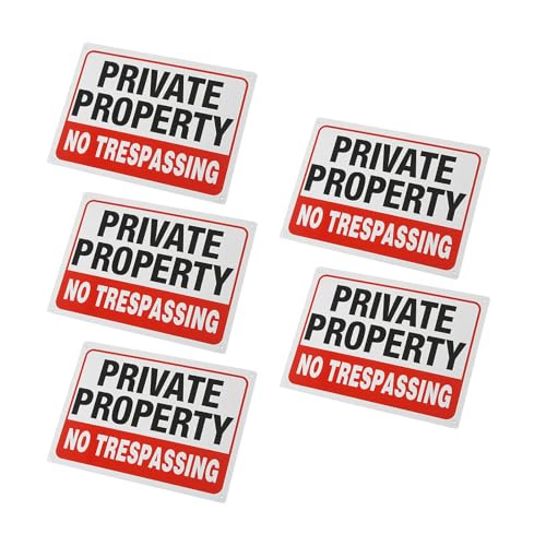 Schilder mit Kontrastdruck, Aluminium, Aufschrift "Private Property Not Trespassing", für klare Grundstückslinien für Wand, Zaun, Tor, 5 Stück Schilder mit Kontrastdruck, Aluminium, Aufschrift "Private Property Not Trespassing", für klare Grundstückslinien für Wand, Zaun, Tor, 5 Stück von AOOOWER