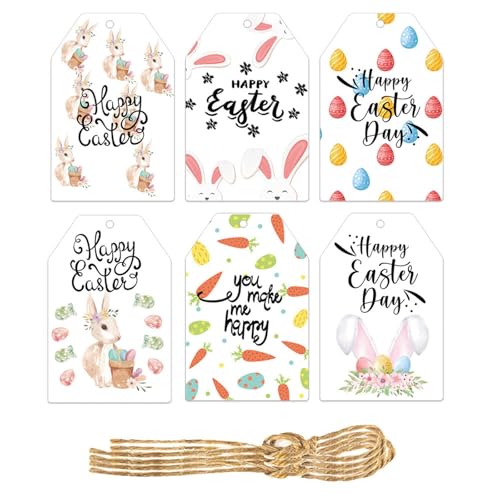 Set mit 60 eleganten Oster-Anhängern, Dekoration, bunte Karten zum Aufhängen, für Familienfeiern und Veranstaltungen Set mit 60 eleganten Oster-Anhängern, Dekoration, bunte Karten zum Aufhängen, für Familienfeiern und Veranstaltungen von AOOOWER