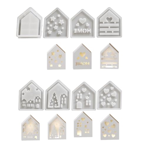 Set mit 8 Silikon-Hausornamentformen-Set für Bastler und Heimdekorationen Set mit 8 Silikon-Hausornamentformen-Set für Bastler und Heimdekorationen von AOOOWER