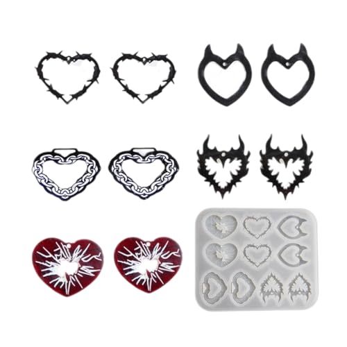 Silikon-Schlüsselanhänger-Formen, Harz, Schmuck, Herzform, Basteln, Silikonformen, Epoxidharz, Zubehör für die Herstellung von Zubehör Silikon-Schlüsselanhänger-Formen, Harz, Schmuck, Herzform, Basteln, Silikonformen, Epoxidharz, Zubehör für die Herstellung von Zubehör von AOOOWER