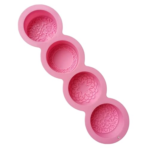Silikonform mit 4 Mulden für Seifenherstellung, Blumenmuster, Fondant, Backwerkzeug Silikonform mit 4 Mulden für Seifenherstellung, Blumenmuster, Fondant, Backwerkzeug von AOOOWER