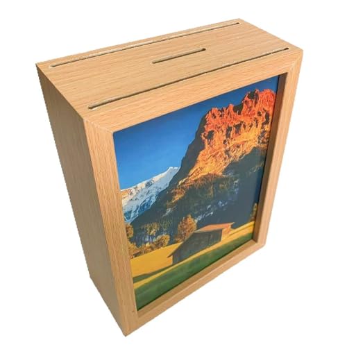 Stilvolle Spardose aus Holz und Bilderrahmen zur Präsentation von Erinnerungen und zur sicheren Aufbewahrung von Münzen und Rechnungen Stilvolle Spardose aus Holz und Bilderrahmen zur Präsentation von Erinnerungen und zur sicheren Aufbewahrung von Münzen und Rechnungen von AOOOWER