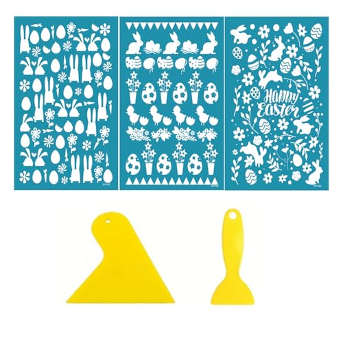 Tonschablonen Ostern, nicht klebend, Siebdruck-Schablonen, wiederverwendbar, Netz-Schablone, Transfer für Ohrringherstellung Tonschablonen Ostern, nicht klebend, Siebdruck-Schablonen, wiederverwendbar, Netz-Schablone, Transfer für Ohrringherstellung von AOOOWER