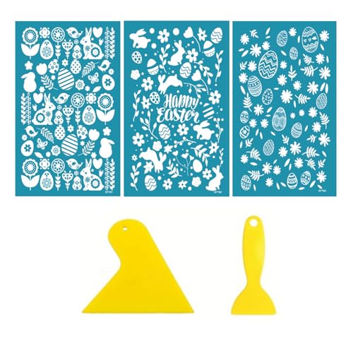 Tonschablonen Ostern, nicht klebend, Siebdruck-Schablonen, wiederverwendbar, Netz-Schablone, Transfer für Ohrringherstellung Tonschablonen Ostern, nicht klebend, Siebdruck-Schablonen, wiederverwendbar, Netz-Schablone, Transfer für Ohrringherstellung von AOOOWER
